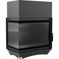 Топка с водяным контуром Amelia/PW/BL/24/BS/W/DECO, Г-образное стекло слева, змеевик