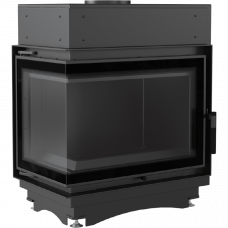 Топка с водяным контуром Maja/PW/BL/12/BS/W/DECO, Г - образное стекло слева, змеевик