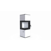 Печь DEFRO HOME QUADROOM, 9,6 кВт, белая сталь