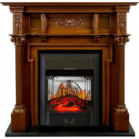 Каминокомплект Oxford - Орех с очагом Majestic FX M Black