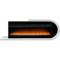 Каминокомплект Basel 60 R - Белый с черным с очагом Vision 60 LED