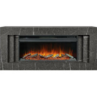 Каминокомплект Line 42 SFT Stone Touch - Серый мрамор с очагом Vision 42 LOG LED