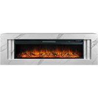 Каминокомплект Line 60 SFT White Marble (Разборный) - Белый мрамор с очагом Vision 60 LOG LED