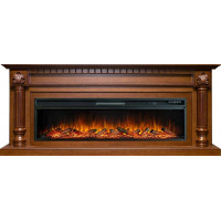Каминокомплект Edinburg 60 - Орех с очагом Vision 60 LOG LED