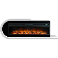 Каминокомплект Basel 60 L - Белый с черным с очагом Vision 60 LOG LED