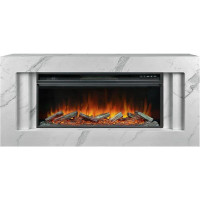 Каминокомплект Line 42 SFT White Marble - Белый мрамор с очагом Vision 42 LOG LED