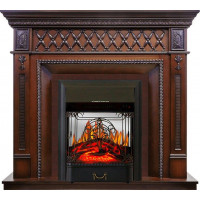 Каминокомплект Alexandria - махагон коричневый антик с очагом Majestic FX M Black