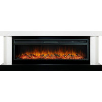 Каминокомплект Vancouver 60 - Белый с черным с очагом Vision 60 LOG LED