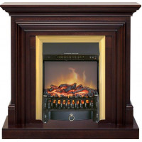 Каминокомплект Bradford - Темный дуб с очагом Fobos FX M Brass