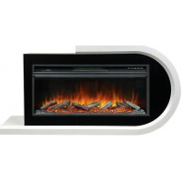 Каминокомплект Basel R - Белый с черным с очагом Vision 42 LOG LED