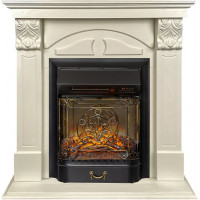 Каминокомплект Dublin (деревянный) RUSTIC (Разборный) - Слоновая кость с очагом Majestic FX M Black RC