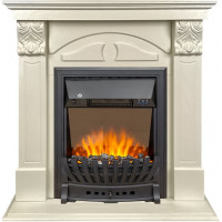 Каминокомплект Dublin (деревянный) RUSTIC (Разборный) - Слоновая кость с очагом Aspen Black