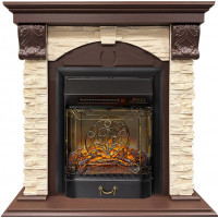 Каминокомплект Dublin STD SFT (Разборный) - Темный дуб / Сланец с очагом Majestic FX M Black RC