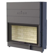 Стальная каминная топка Astov (Астов) ПС 10057 3D, шибер, два стекла